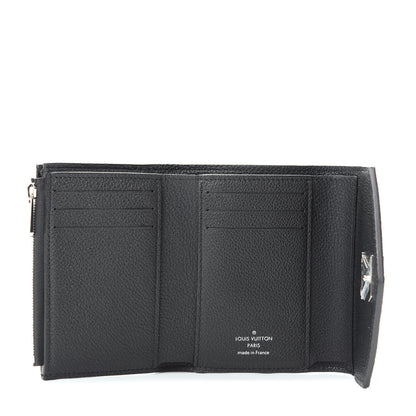 Louis Vuitton Soft Calfskin My Lockme Compact Wallet Black 5 of 8