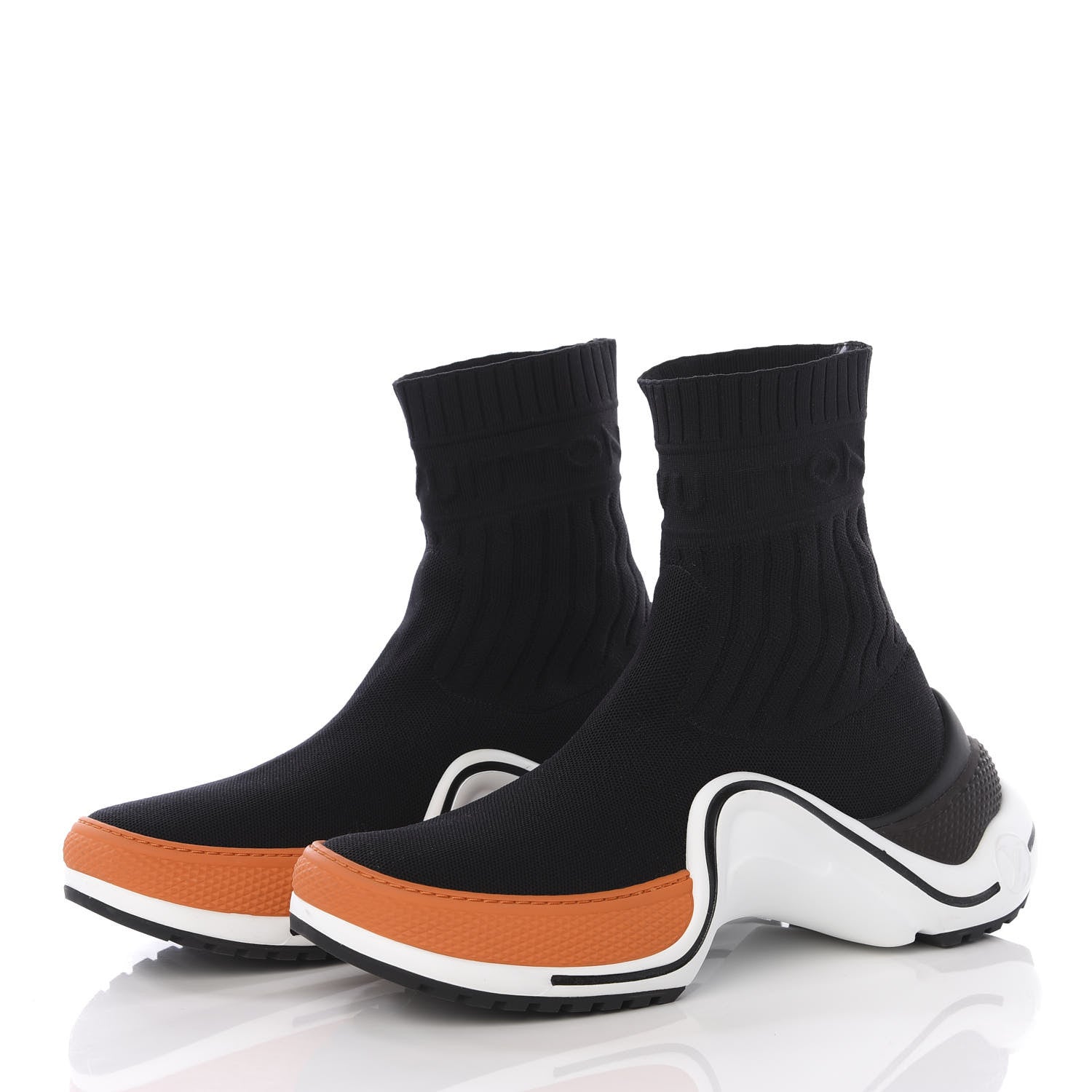 Louis Vuitton Stretch Textile LV Archlight Sneaker Boots 38.5 Black Orange 2 of 11