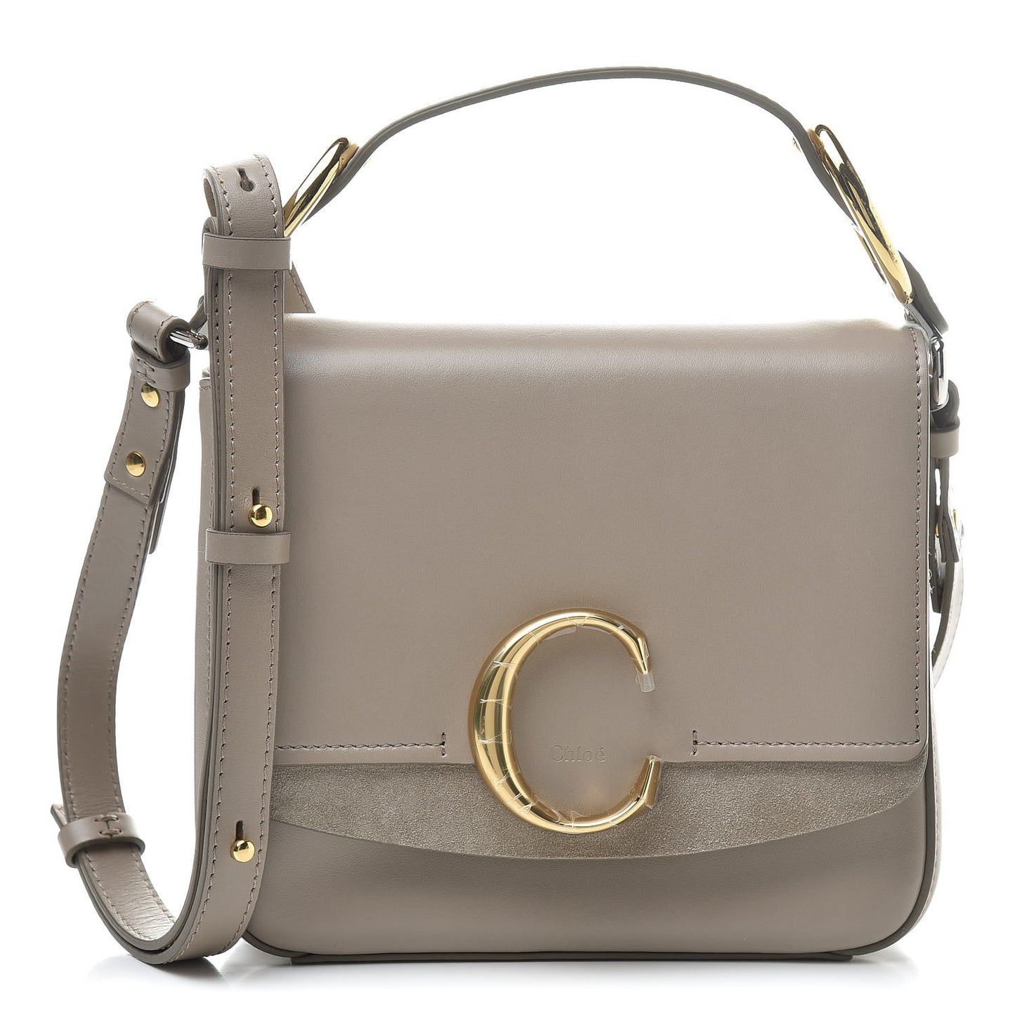 Calfskin Small C Double Carry Motty Grey