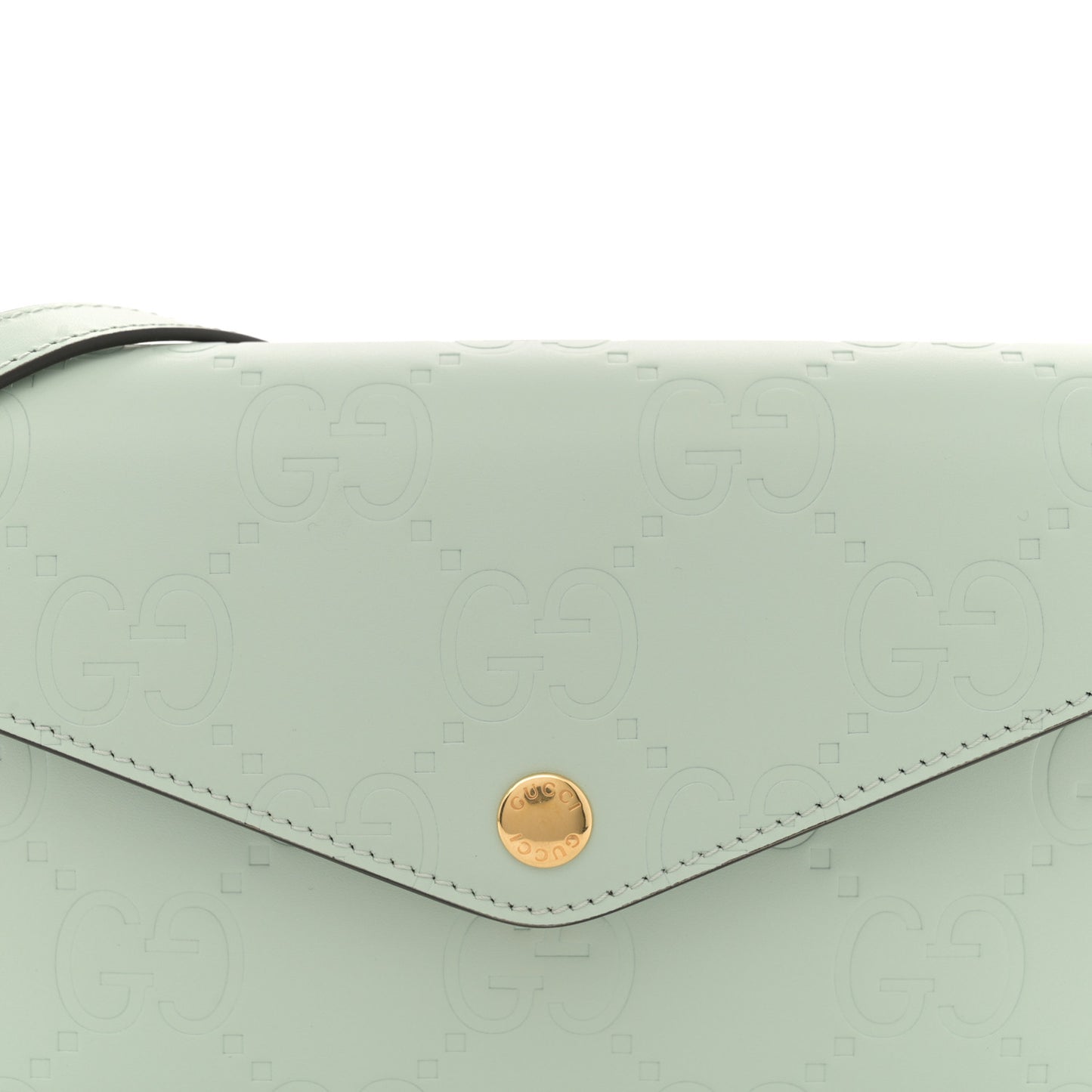Calfskin GG Super Mini Shoulder Bag Pale Blue
