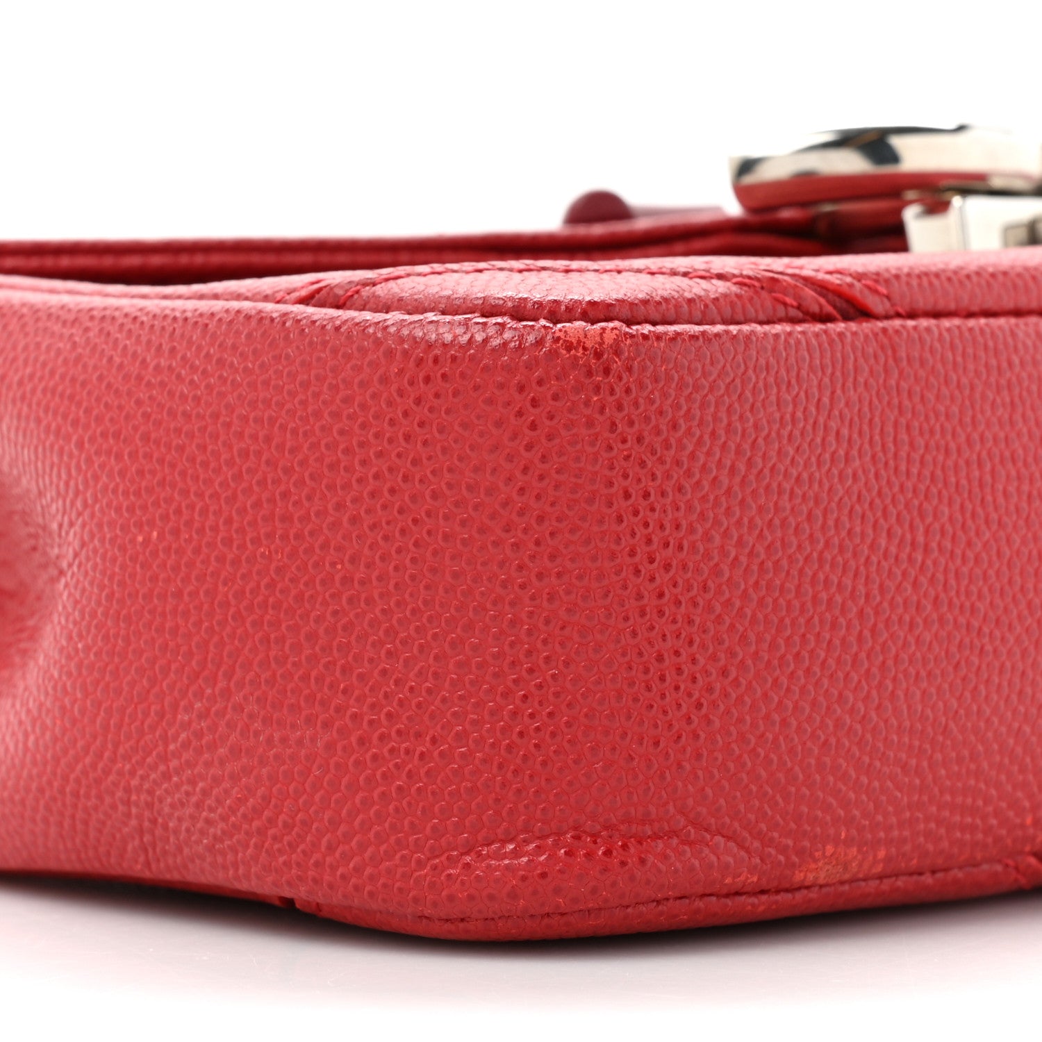 Chanel Caviar Macro Chevron Small Single Flap Red 10 of 15