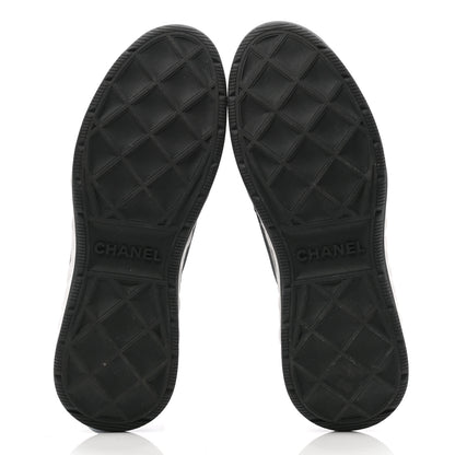 Chanel Velvet Calfskin Mixed Fibers CC Sneakers 39.5 Black 5 of 8