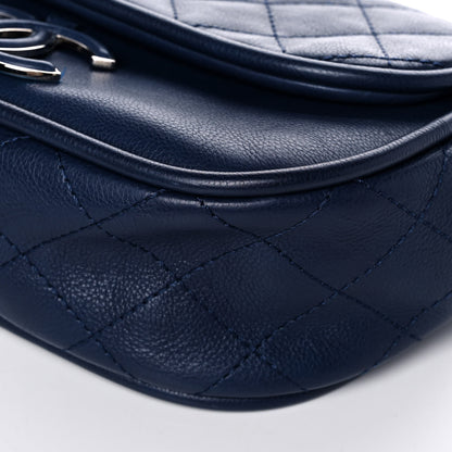 Chanel Calfskin Stitched Flap Bag Navy 10 of 12