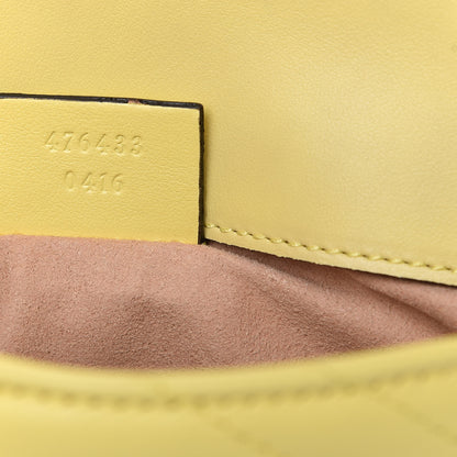 Gucci Calfskin Matelasse Super Mini GG Marmont Shoulder Bag Banana 9 of 11