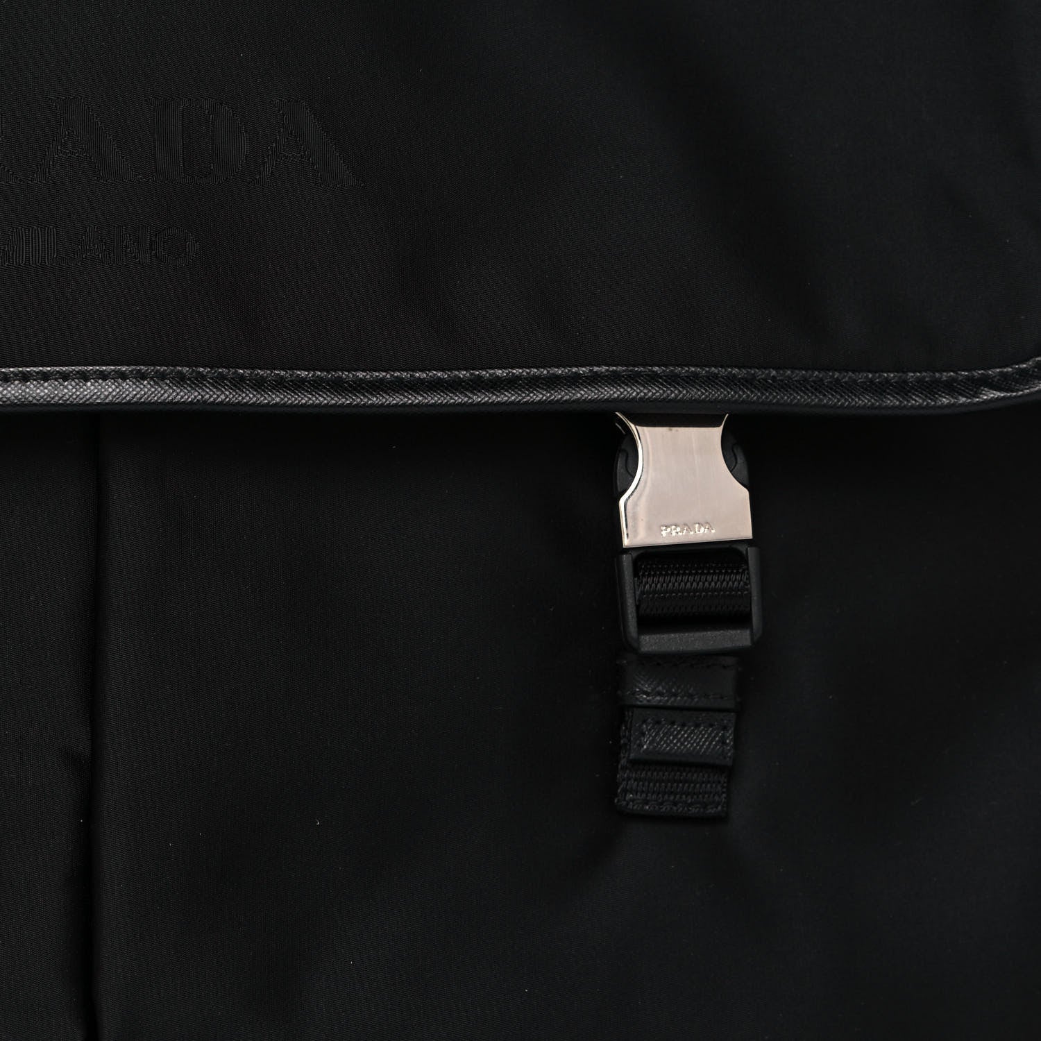 Prada Tessuto Nylon Saffiano Logo Messenger Bag Black 6 of 11