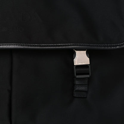 Prada Tessuto Nylon Saffiano Logo Messenger Bag Black 6 of 11