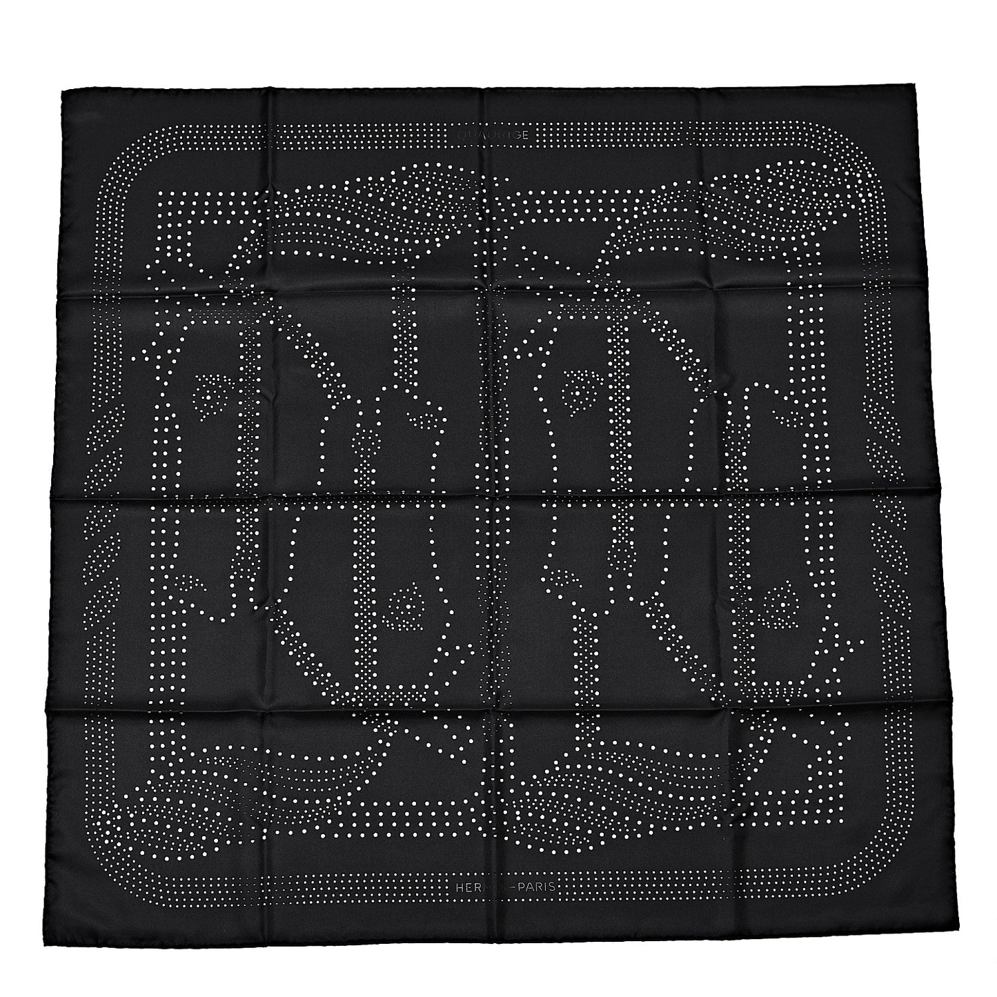 Silk Quadrige Perforated Scarf 90 Black