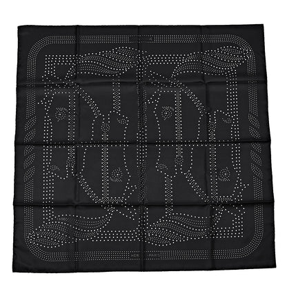 Hermes Silk Quadrige Perforated Scarf 90 Black 1 of 4
