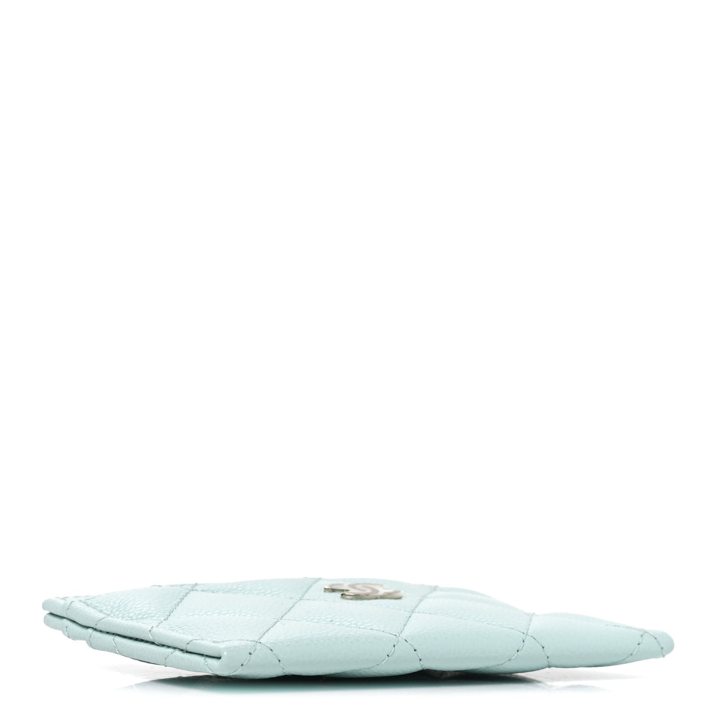 Caviar Quilted Card Holder Light Blue