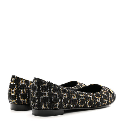 Chanel Tweed Cap Toe Ballerina Flats 36 Black 4 of 9