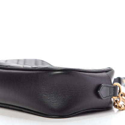 Gucci Calfskin Matelasse Small GG Marmont Chain Shoulder Bag Black 7 of 10