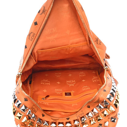 MCM Visetos Side Stud Medium Stark Backpack Orange 5 of 12