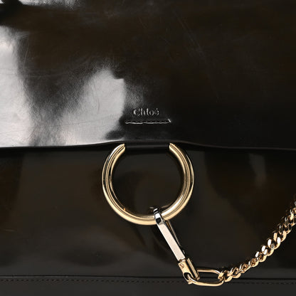 Chloe Patent Medium Faye Shoulder Bag Deep Forest 8 of 10