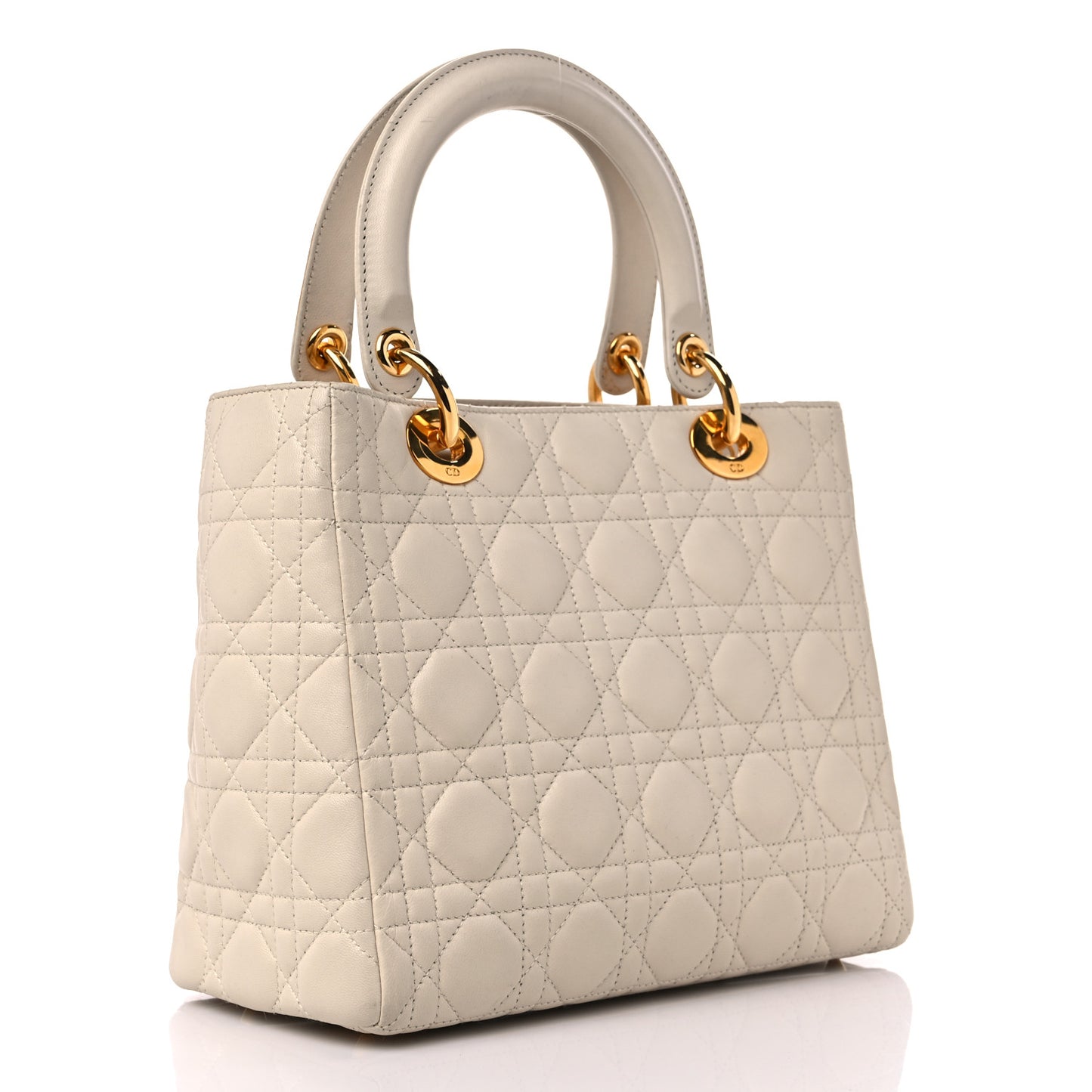 Lambskin Cannage Medium Lady Dior Light Beige