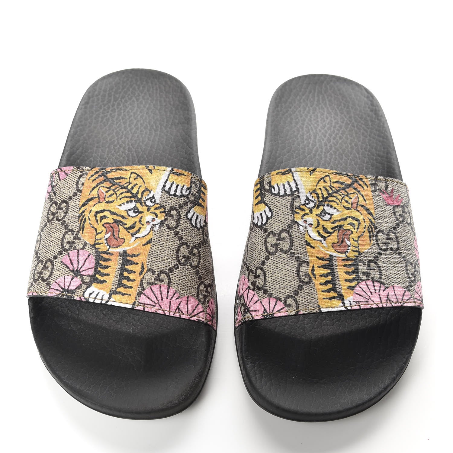 Gucci GG Supreme Monogram Bengal Slide Sandals 36 Beige Pink 5 of 8