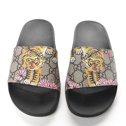 Gucci GG Supreme Monogram Bengal Slide Sandals 36 Beige Pink 5 of 8