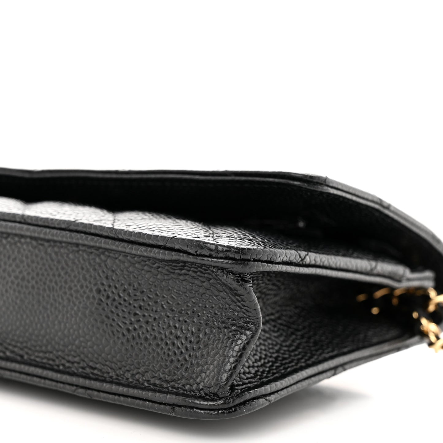 Caviar Quilted Wallet on Chain WOC Black
