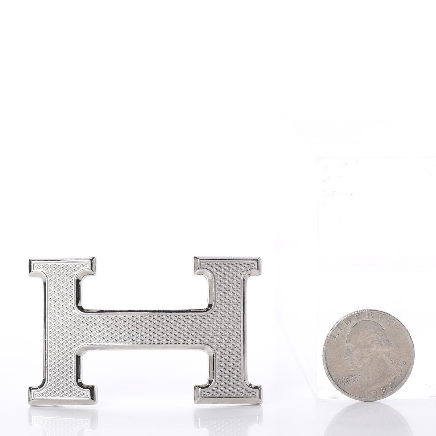 Palladium Guilloche 32mm H Belt Buckle