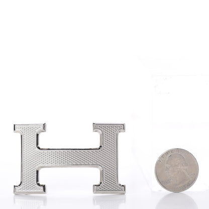 Hermes Palladium Guilloche 32mm H Belt Buckle 2 of 4
