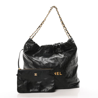 Chanel Shiny Calfskin Quilted Chanel 22 Black 3 of 11