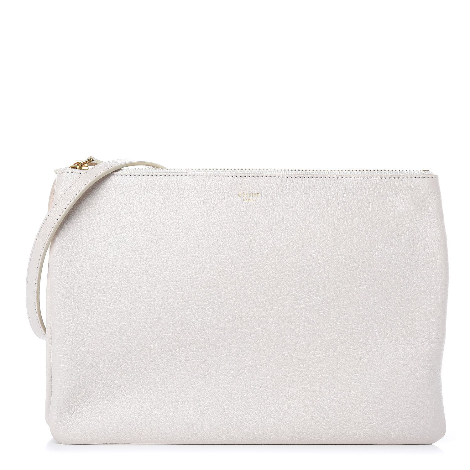 Celine Goatskin Large Trio Crossbody Bag White 1 of 14