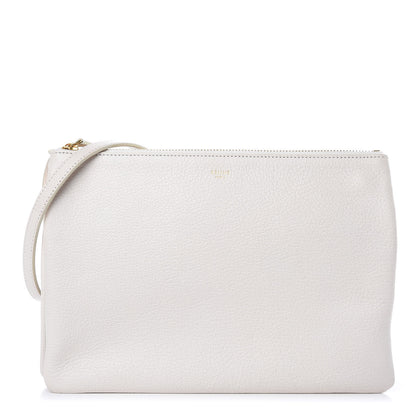 Celine Goatskin Large Trio Crossbody Bag White 1 of 14