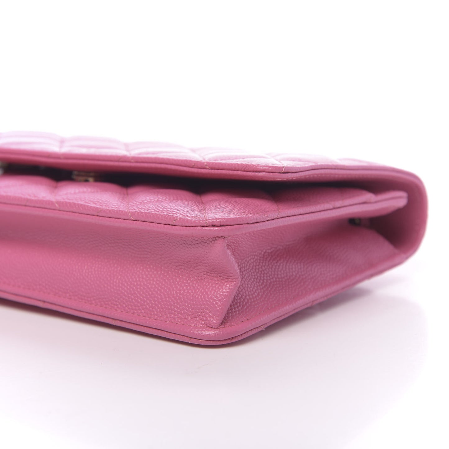 Caviar Quilted Wallet on Chain WOC Pink