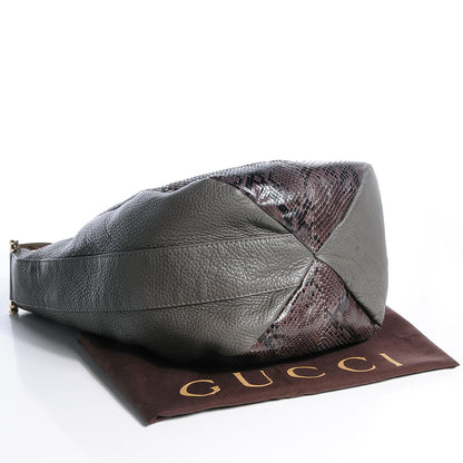 Gucci Python Leather Medium Greenwich Shoulder Bag Grey 4 of 7