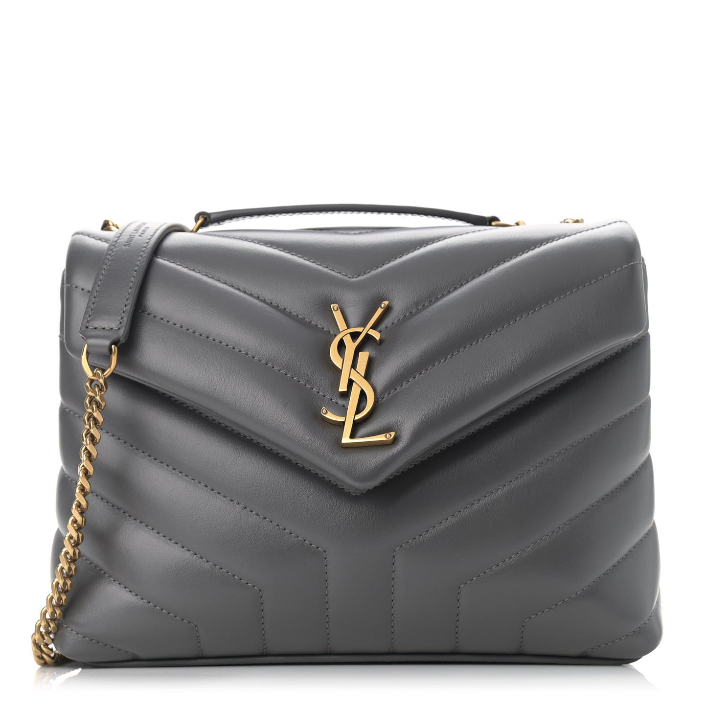 Calfskin Y Quilted Monogram Small Loulou Chain Satchel Storm