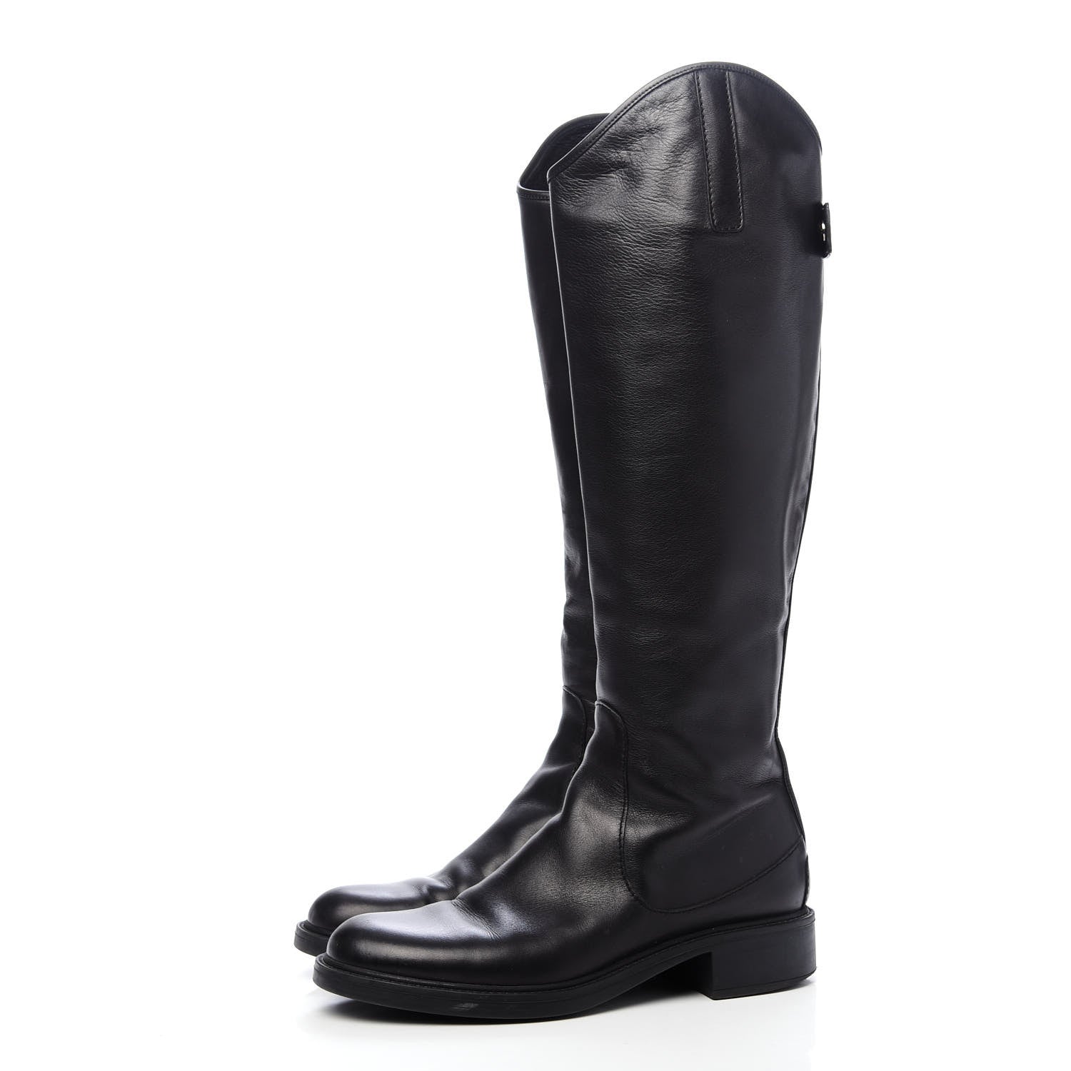 Gucci Calfskin Maud Knee High Riding Boots 38 Black 3 of 9