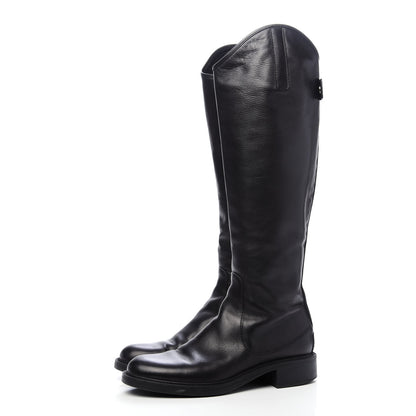 Gucci Calfskin Maud Knee High Riding Boots 38 Black 3 of 9