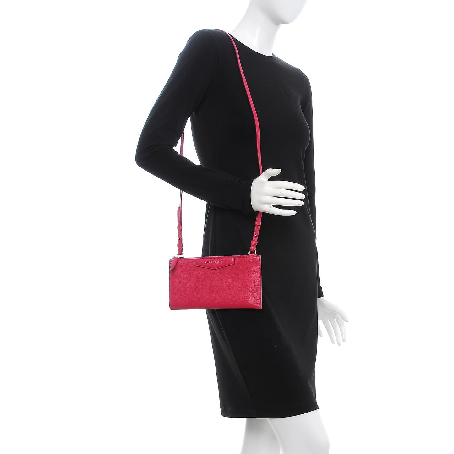 Grained Goatskin Antigona Crossbody Fuchsia