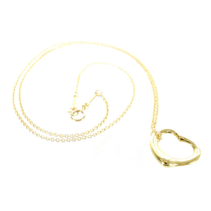 Tiffany 18k Gold Open Heart Pendant Elsa Peretti Necklace 1 of 5