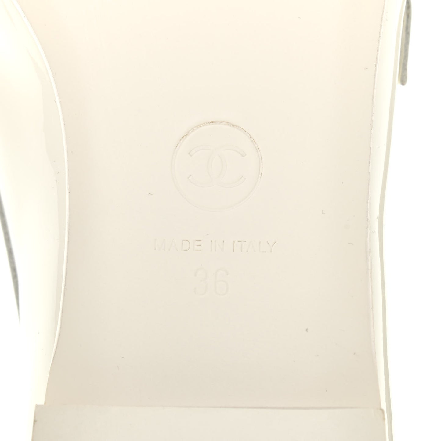 Patent CC Mocassin Loafers 36 White