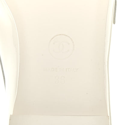 Chanel Patent CC Mocassin Loafers 36 White 6 of 11