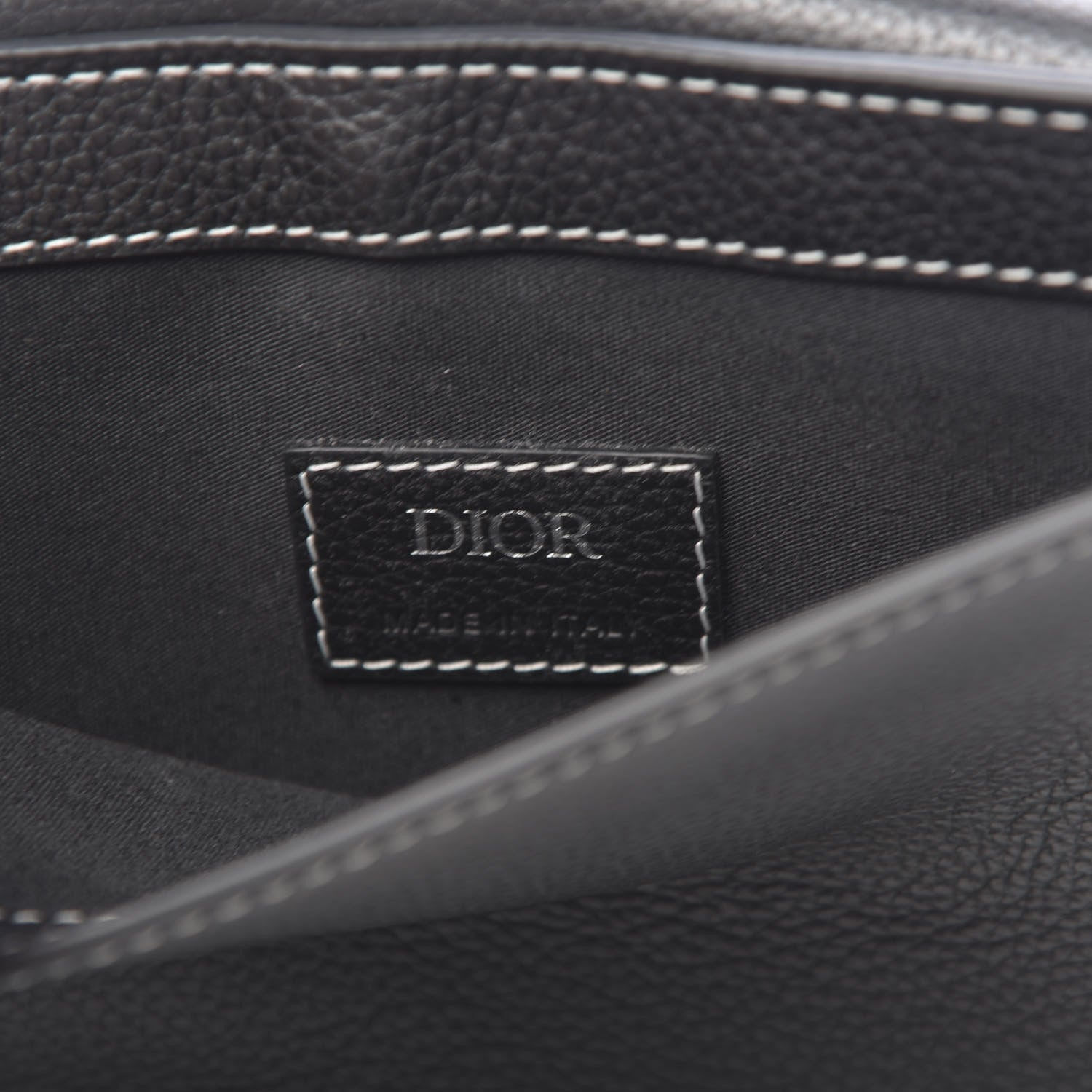 Christian Dior X KAWS Grained Calfskin Saddle Pouch Black 6 of 9