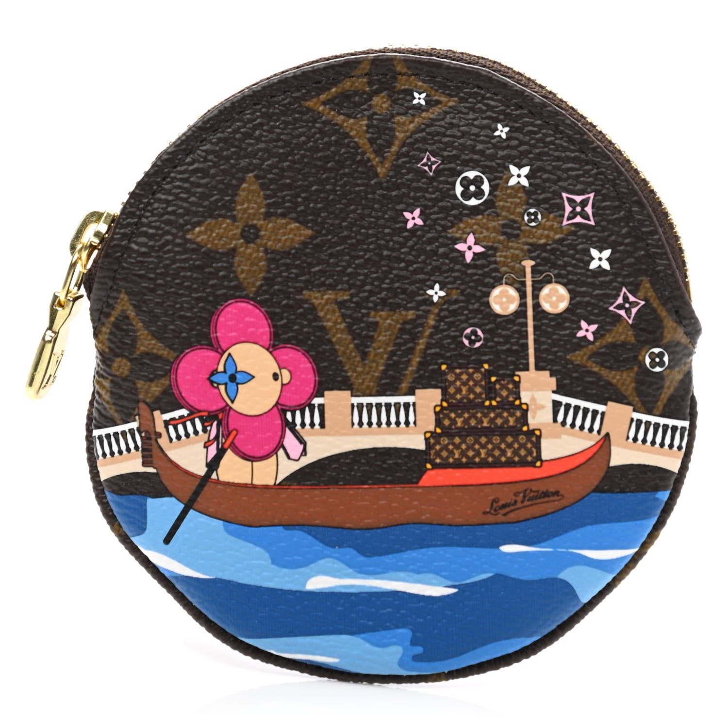 Louis Vuitton Monogram 2019 Christmas Animation Round Coin Purse Blue 1 of 7