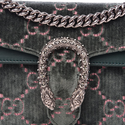 Gucci Velvet Moon Calfskin Crystal GG Monogram Small Dionysus Shoulder Bag Avio Dusty Pink Black Diamond 8 of 13