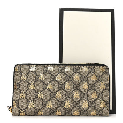 Gucci GG Supreme Monogram Bees Zip Around Wallet 8 of 8