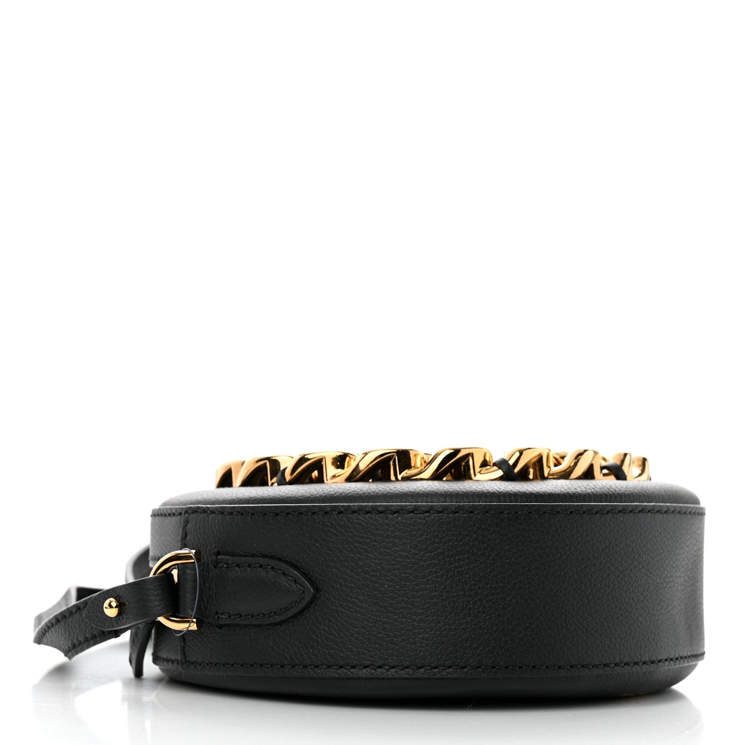 Versace Calfskin Mini La Medusa Chain Round Crossbody Bag Black 4 of 12