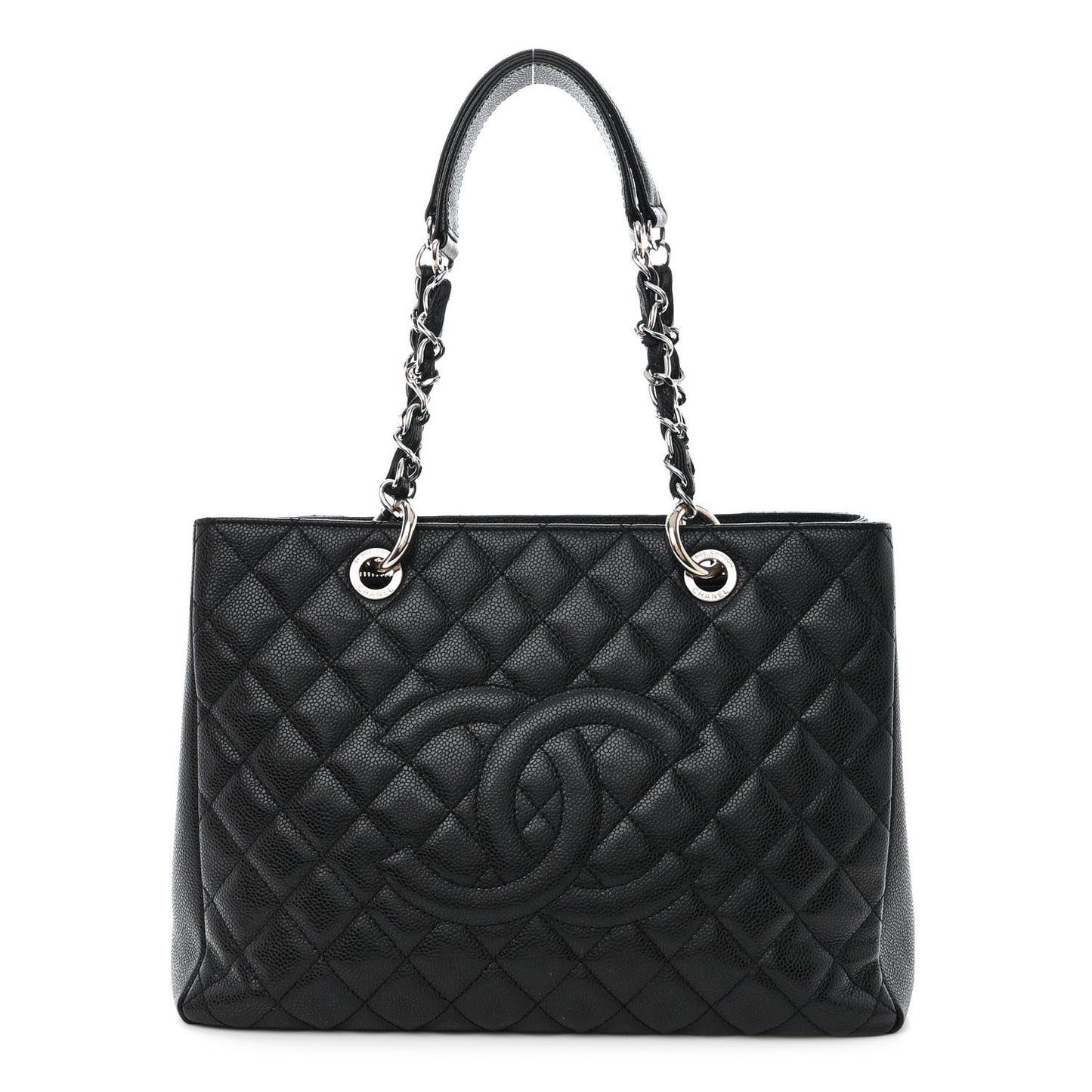 Caviar Quilted Grand Shopping Tote GST Black