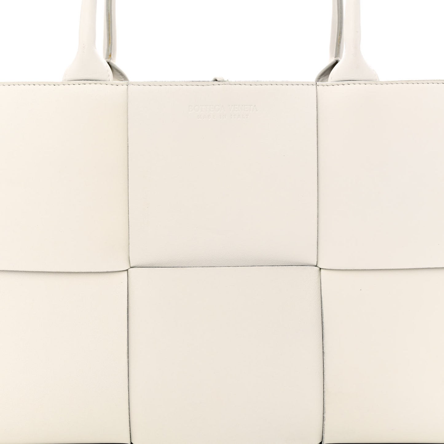Nappa Maxi Intrecciato Medium Arco Tote White Black