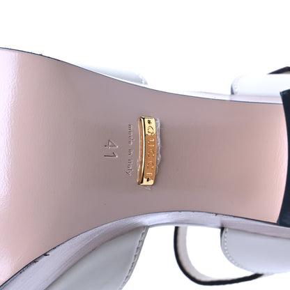 Gucci Cosmos Softy Calfskin Wooden Interlocking G Cut-Out 30/120mm Platform Sandals 41 Mystic White 7 of 8