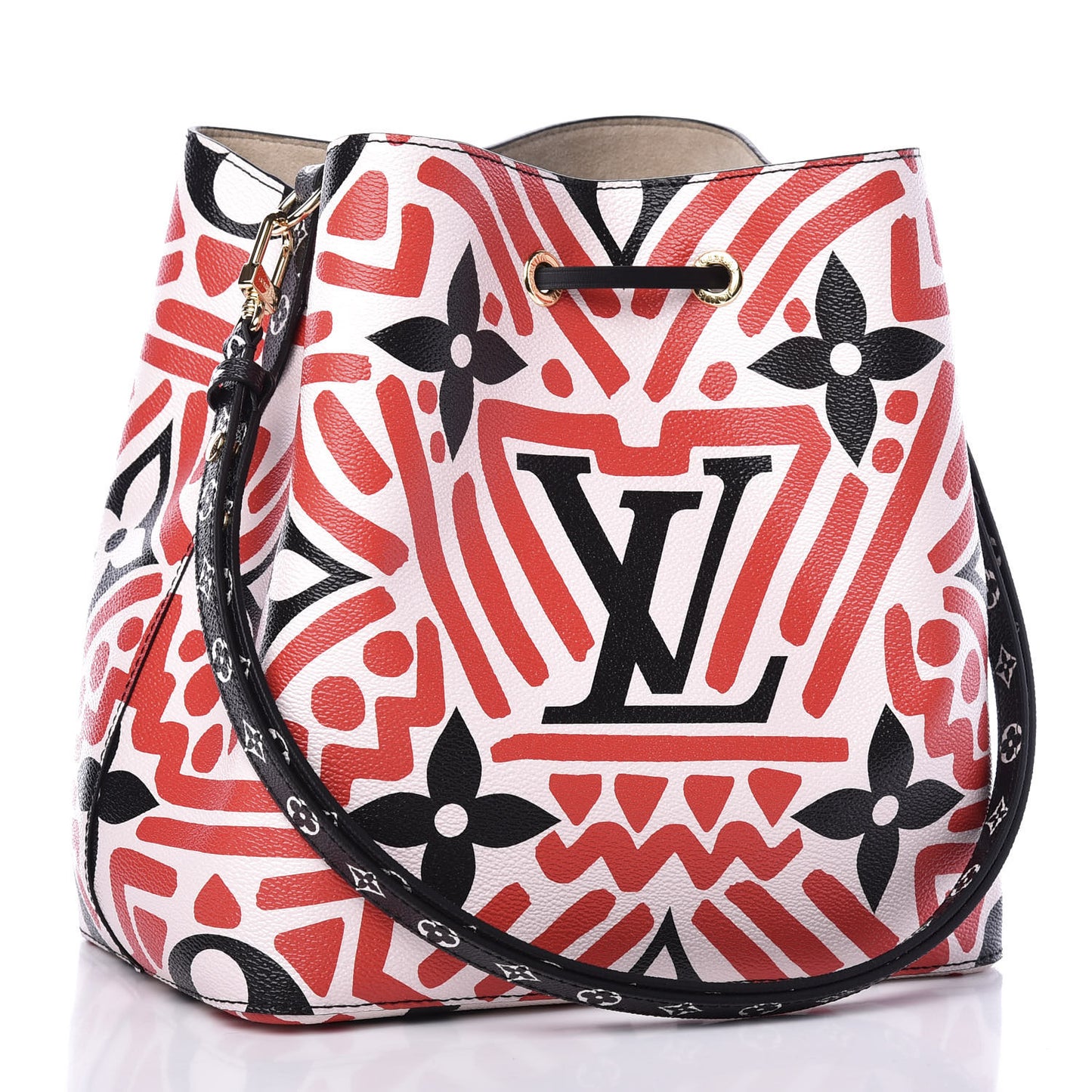 Monogram Giant Crafty NeoNoe MM Creme Rouge Black
