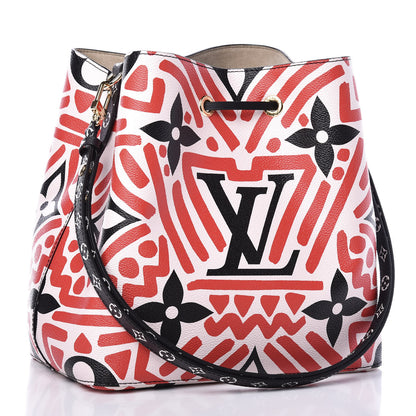 Louis Vuitton Monogram Giant Crafty NeoNoe MM Creme Rouge Black 2 of 8