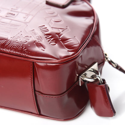 Prada Spazzolato Print Bowling Bag Rosso 11 of 13