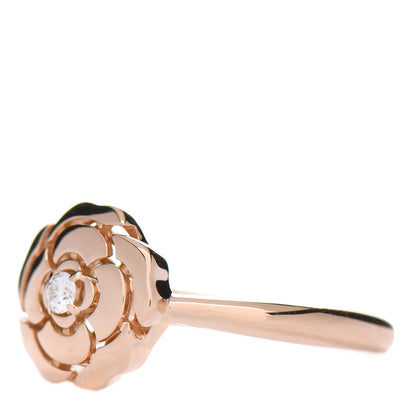 Chanel 18K Rose Gold Diamond Extrait de Camelia Ring 56 7.5 3 of 7