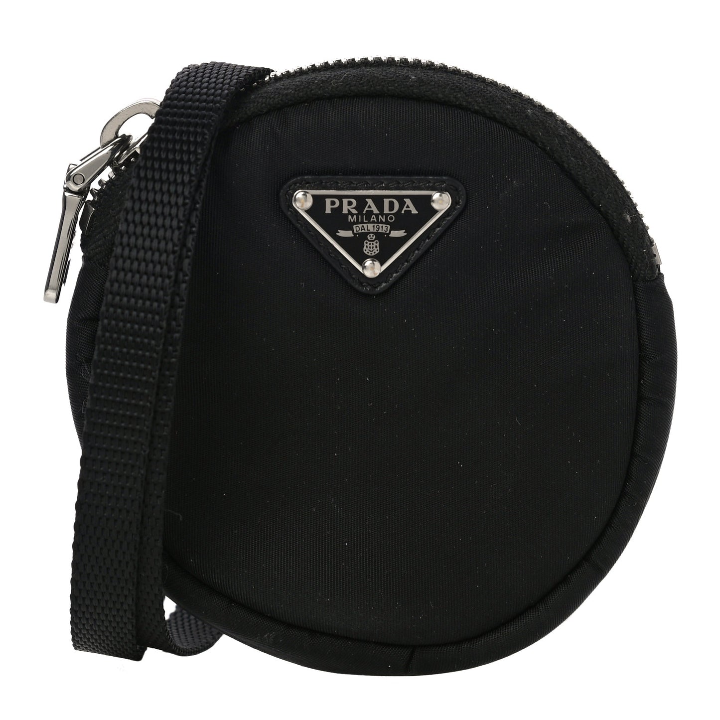 Nylon Mini Round Coin Purse Black