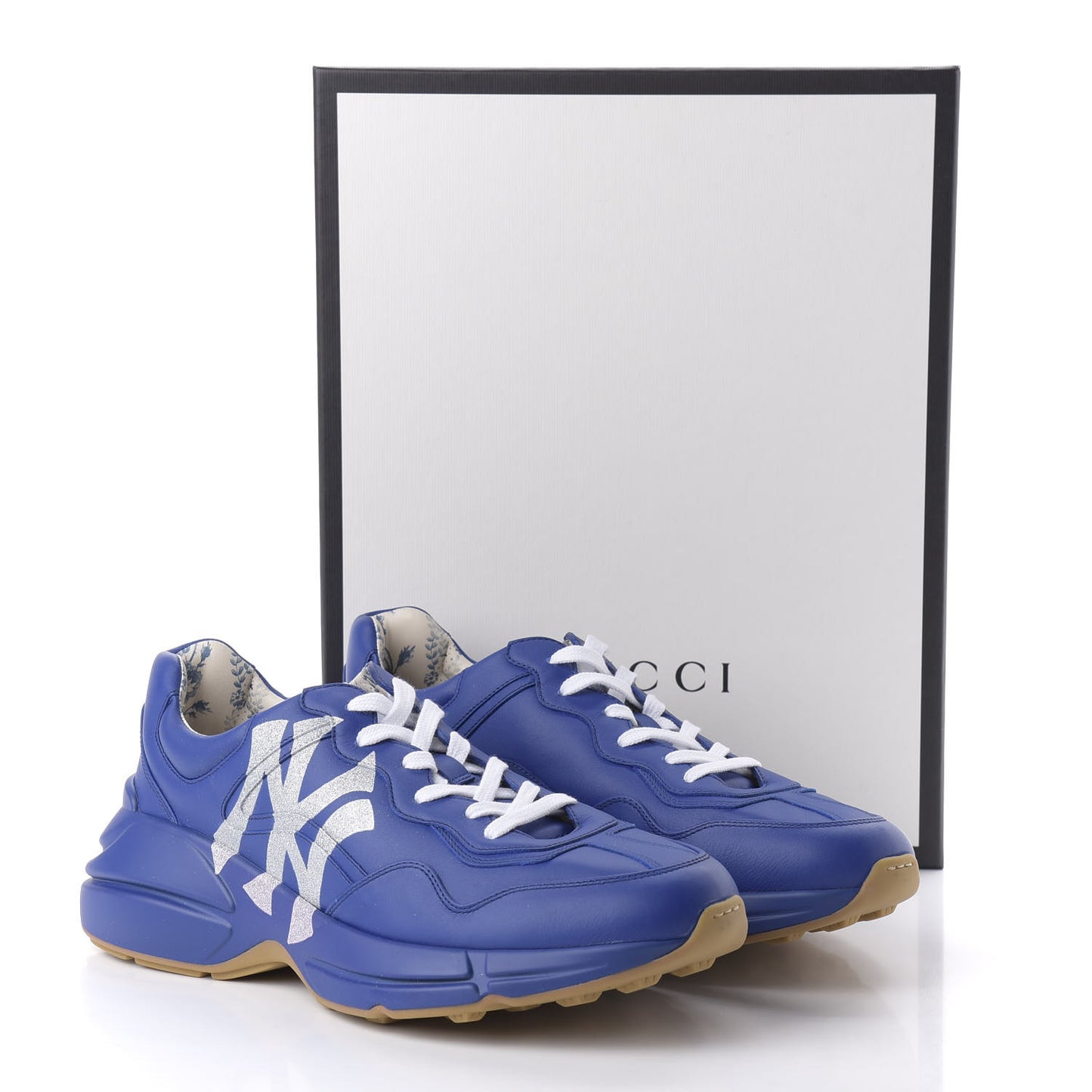 X MLB Calfskin NY Yankees Mens Rhyton Sneakers 10.5 Electric Blue