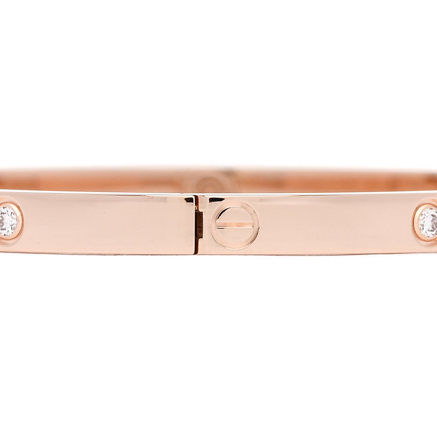 18K Pink Gold 6 Diamond Small LOVE Bracelet 16
